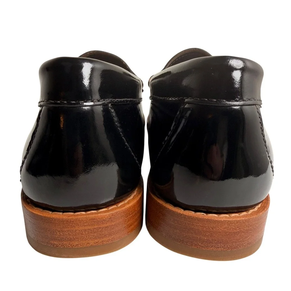 G.H. Bass Weejuns Whitney Penny Loafers Black Patent Leather Size 8M - Picture 8 of 16